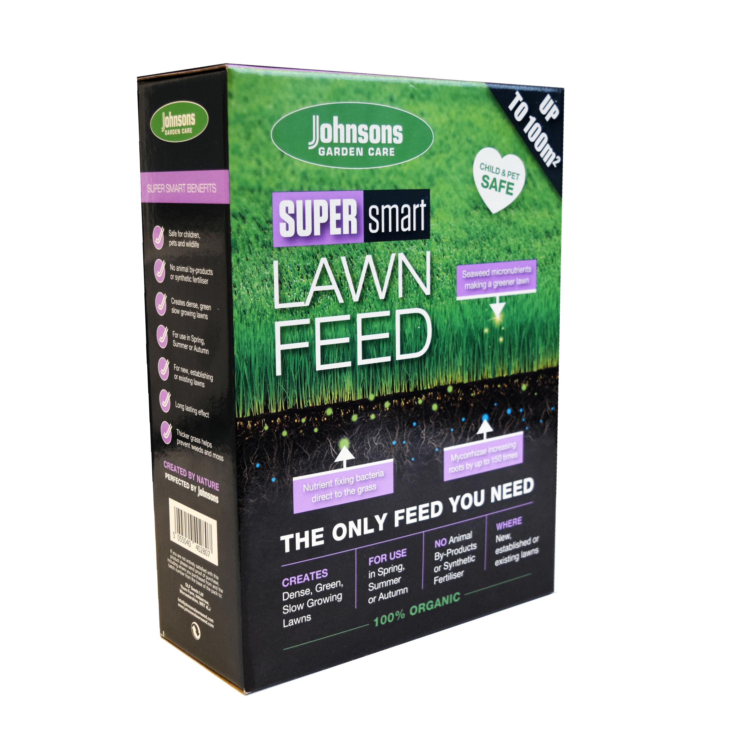 Super Smart Lawn feed 100% Organic Ingredients child and pet friendly