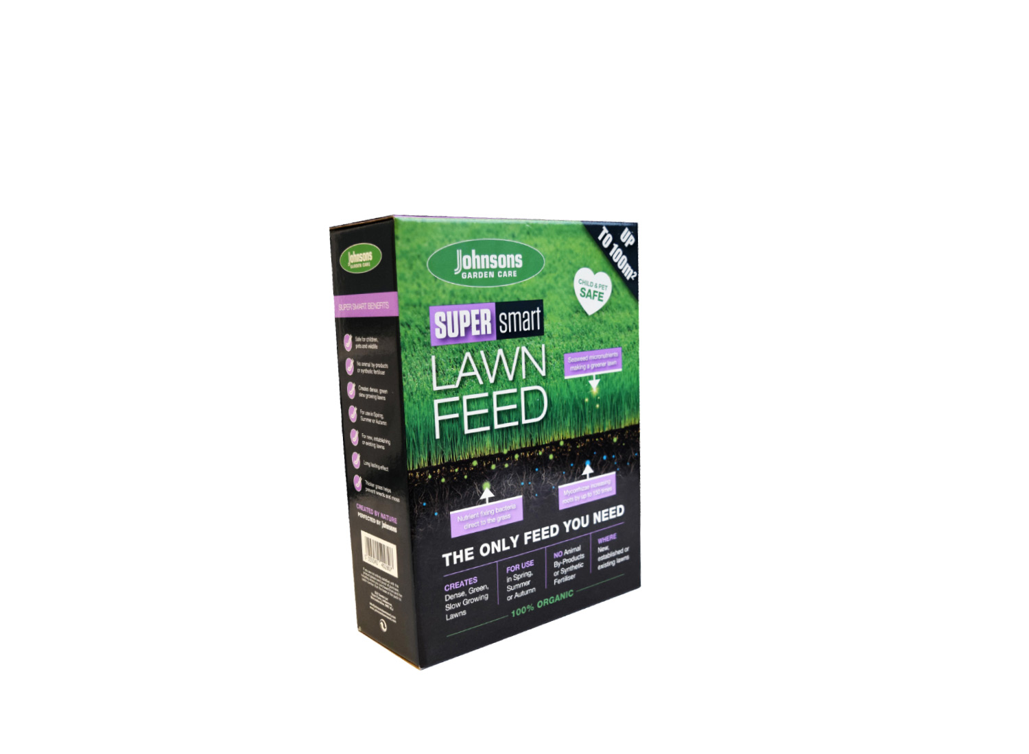 Super Smart Lawn feed 100% Organic Ingredients child and pet friendly